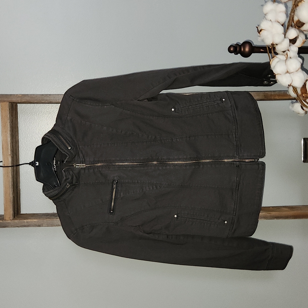 Express Women's Motto Jacket, With Zipper Accents. Sz 4 Grey